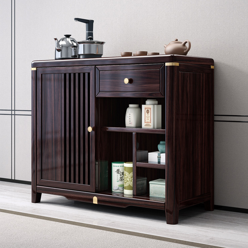 新中式家具 胡桃木实木茶水柜家用小茶台