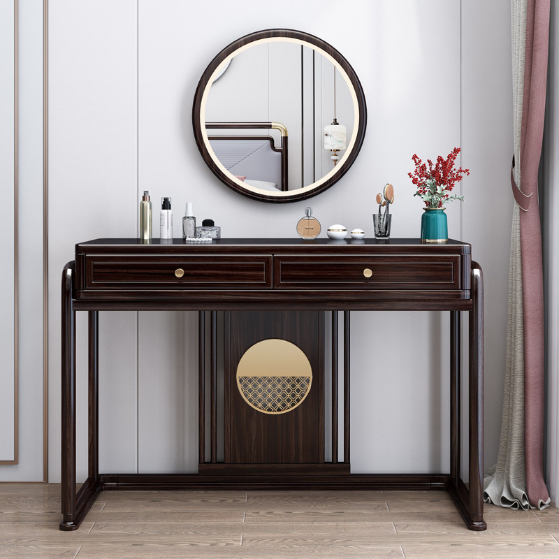 新中式家具 胡桃木实木梳妆桌