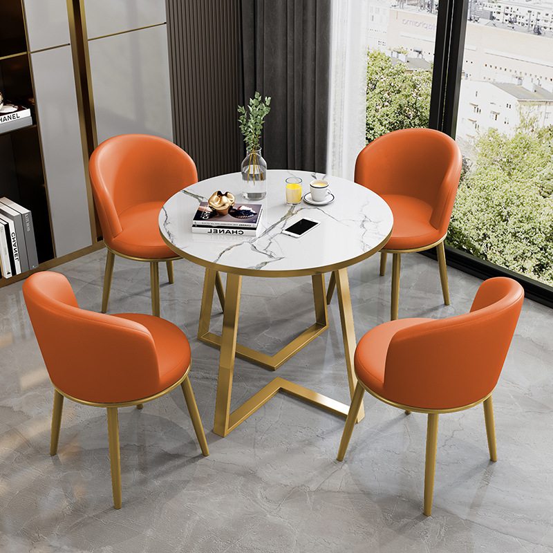 办公家具 简约现代休闲商务小圆桌子轻奢餐桌