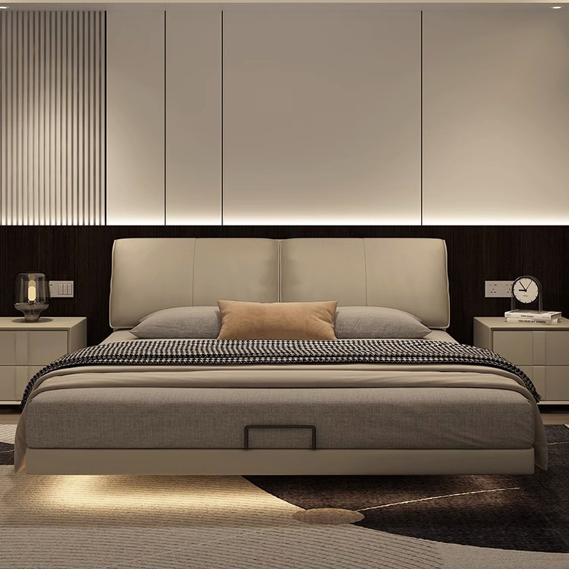 简约家具 大象耳朵真皮床现代简约双人主卧皮床