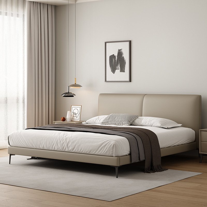 简约家具 意式极简轻奢小户型双人侘寂风齐边床