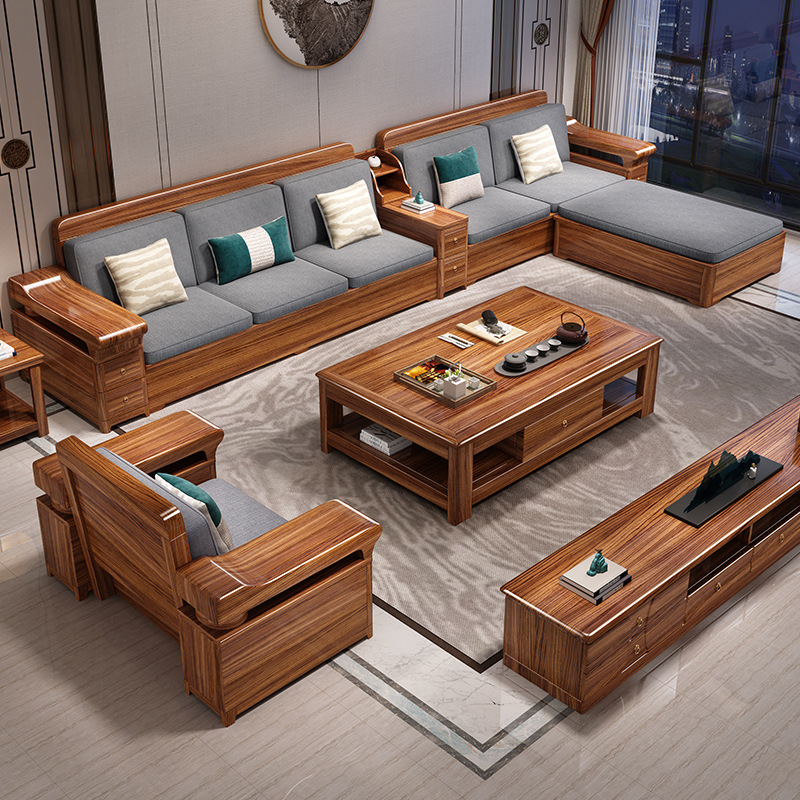 新中式家具 乌金木实木沙发客厅组合 冬夏两用大小户型储物家具 新中式家具 乌金木实木沙发客厅组合 冬夏两用大小户型储物家具