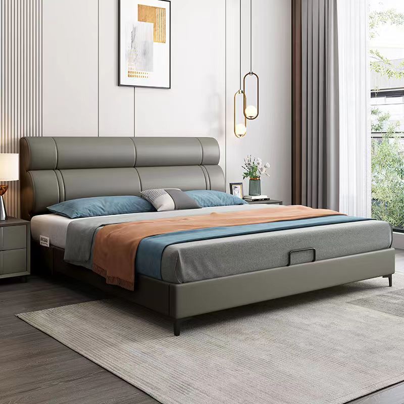 简约家具 意式极简皮艺床 简约现代轻奢软包皮床