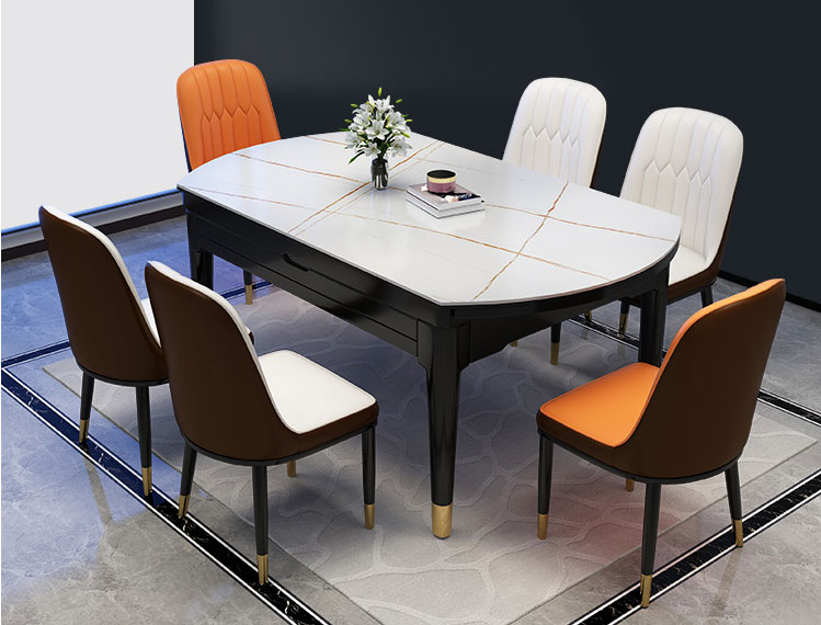 简约家具 岩板餐桌椅 现代简约家具可伸缩折叠岩板餐桌
