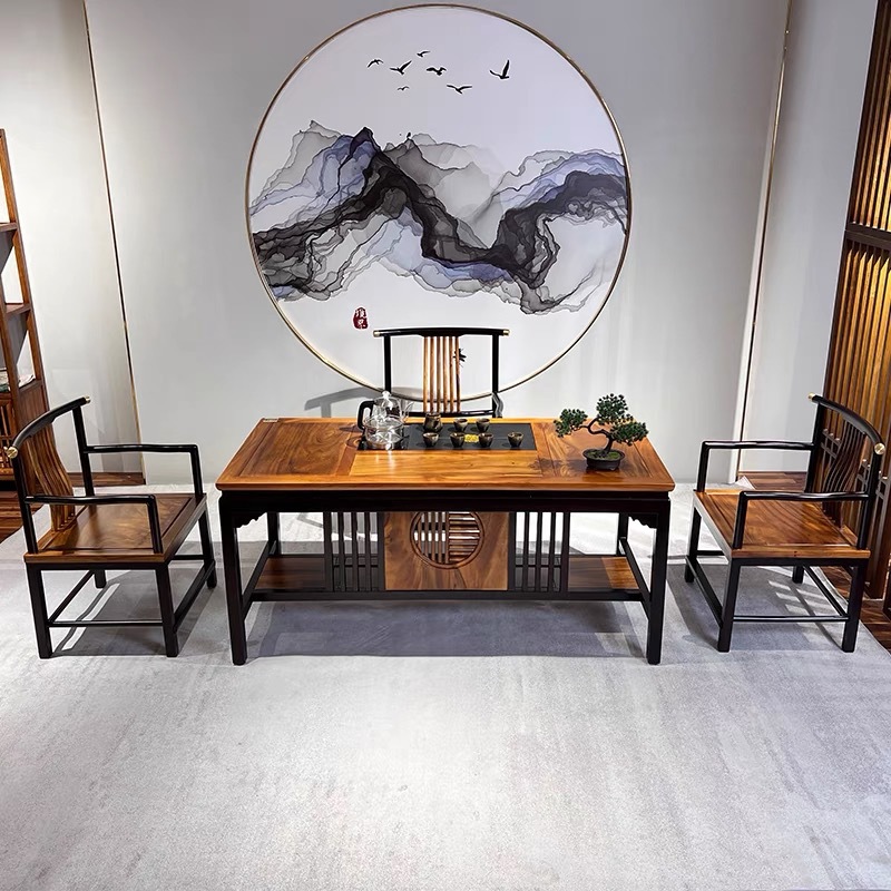 办公家具 简约禅意茶台 新中式实木茶桌椅 办公家具 简约禅意茶台 新中式实木茶桌椅