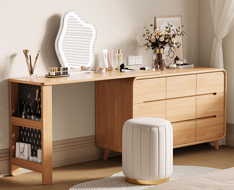 北欧风实木梳妆台，简约不简单！