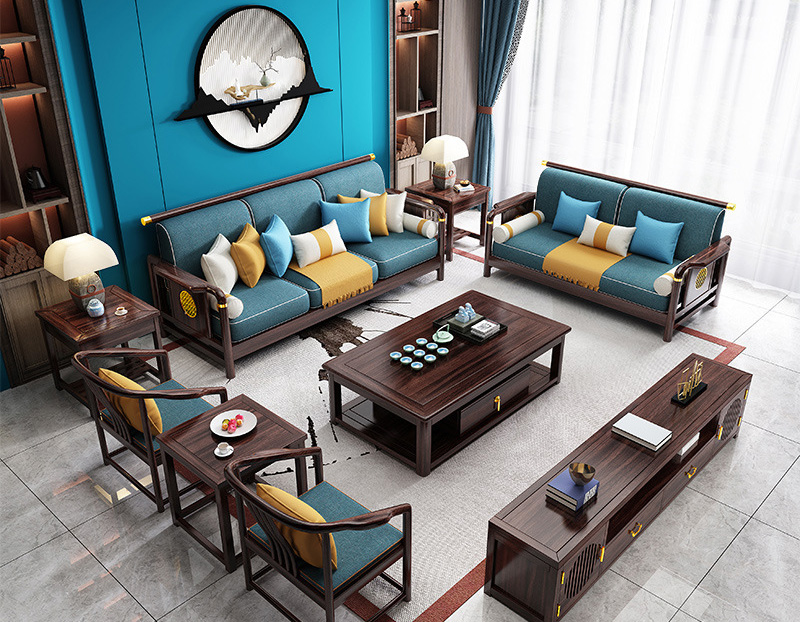 新中式实木沙发 简约禅意高端古典轻奢沙发 新中式实木沙发 简约禅意高端古典轻奢沙发