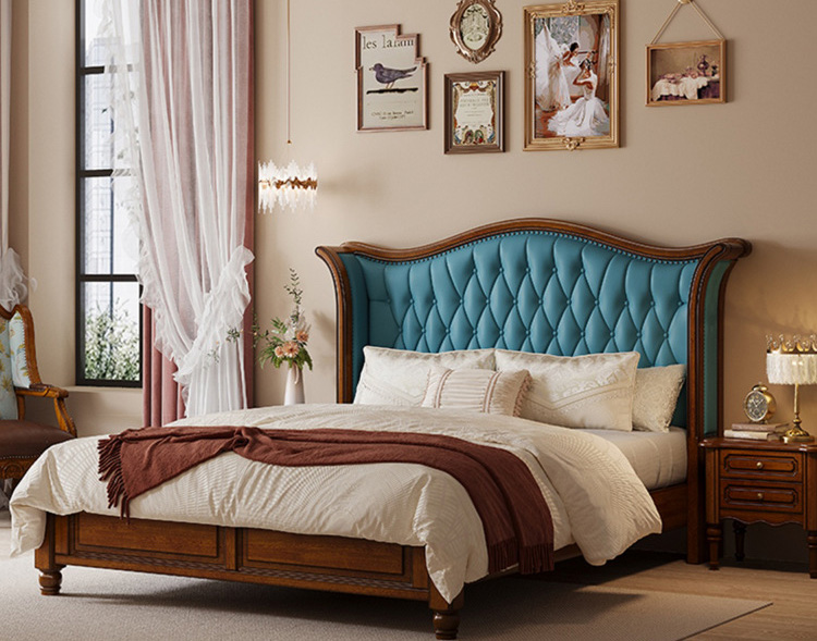美式家具 美式轻奢实木床 复古软包简约奢华储物婚床 美式家具 美式轻奢实木床 复古软包简约奢华储物婚床
